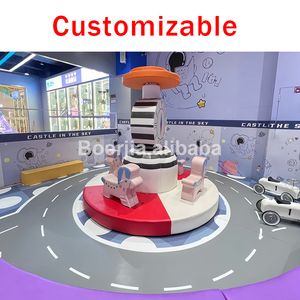 Custom Design Kids Indoor Playground Equipment for Children with Soft Big Slide and <b>Trampoline</b> Zone for Resort Hotel Play Areas - Product Image 4