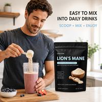 Poudre de champignon Crinière de lion à absorption rapide, haute pureté, sans agglomération, goût doux, pour le bien-être cérébral quotidien, support OEM/ODM