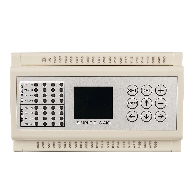 Huaqingjun 16-in 16-out Relais Sortie PLC 2 canaux Sorties analogiques 0-20mA 4-20mA RS485 PLC Contrôleur pour Smart Home