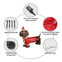 Décorations de Noël personnalisées, Teckel gonflable de 5 pieds avec lumières LED pour les aménagements d'événements et la décoration de jardin