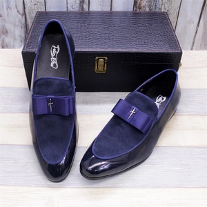 Zapatos de vestir Oxford hechos a mano de lujo para hombre, zapatos de charol genuino + gamuza, zapatos de boda con lazo de retazos, zapatos de boda para hombre, venta al por mayor - Product Image 5