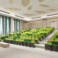 Siège de salle de conférence de luxe, siège de théâtre, chaise d'auditorium d'église avec table d'écriture