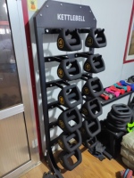 Support de rangement multifonctionnel 3-en-1 en acier pour haltères et kettlebells – Équipement de fitness pour la gym