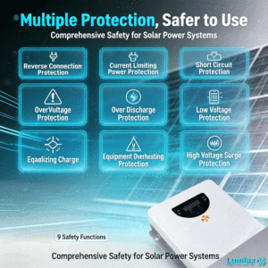 Régulateur de Charge Solaire MPPT 20A 30A 40A 60A 12V 24V 48V Bluetooth Entrée PV Max 150V pour Système Énergétique Hors Réseau et VR - Product Image 2
