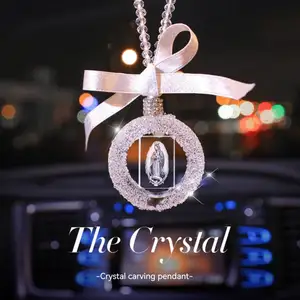Creative 3D inner carved crystal car pendant Factory wholesale car hanging craft gift car hanging decoration supplies
