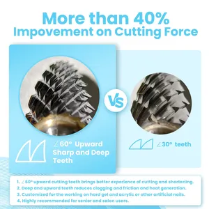 Super Cut Carbide Nail <b>Drill</b> <b>Bits</b> Milling Cutter Flame Pro Sharp Durable Hard Gel Grinding Polishing Manicure Salon Tools 3/32" - Product Image 2