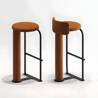 Tabouret de bar en flanelle moderne en gros, tabouret de bar design simple et créatif, tabouret de bar en acier carbone pour comptoir