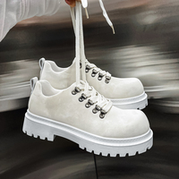 Chaussures décontractées pour hommes 2025, style rétro urbain, à lacets, rehaussantes, en cuir synthétique, nouvelle tendance mode