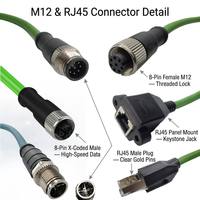 Câble Ethernet blindé personnalisé M12 RJ45 4/8 broches IP67 avec gaine en PVC et conducteur en cuivre sans oxygène pour machines et électronique