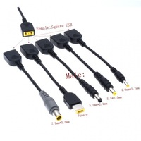 Kabel Adaptor Lenovo Laptop Square USB Female ke DC 5.5*2.1mm Male, Lenovo Slim Tip Female ke 5.5x2.1 Male untuk Seri USB Lenovo