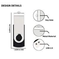 Clés USB - 128 Mo - 128 Go Haute vitesse USB 2.0 Logo personnalisé Clés métalliques en stock pour ordinateurs portables