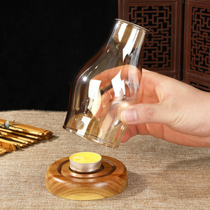 Bruciatore d'Incenso Antivento in Vetro Resistente al Calore, Portacandele Ecologico Fatto <span class=keywords><strong>a</strong></span> Mano, Elegante Lanterna Decorativa per Casa e Natale - Product Image 3