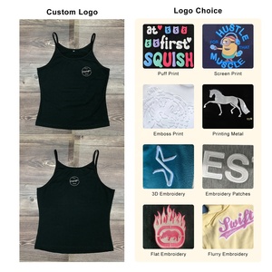 Fabricants d'usine de vêtements Oem Camisole noire pour femmes, débardeur pour femmes, style sportif, gilet à bandoulière étiré et coupe ajustée - Product Image 2