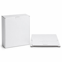 Boîte cadeau rigide pliable magnétique à rabat avec logo personnalisé imprimé, doublure en éponge imperméable, blanche, avec ruban lisse