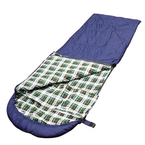 Venta al por mayor de fabricación profesional de poliéster personalizado azul saco de dormir Tafetán 170T deber algodón sobre dormir bagr - Product Image 1