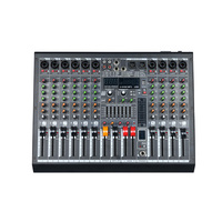 Console de mixage audio professionnelle 10 canaux en métal, interface audio USB, Bluetooth, 256 effets DSP, alimentation fantôme 48V, scène KTV, live