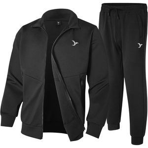 Ensemble de survêtement pour homme, 2 pièces, manches longues, tenue de sport athlétique, respirante, pour l'automne - Product Image 1