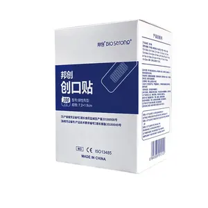 customization printing elastic cloth adhesive band- aid breathable band aid bandage 7.2x1.9cm 100pcs/box CE ISO13485
