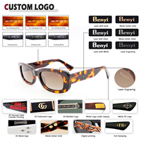 Acétate 100% UV protégeant tortue lunettes de soleil de créateur été vente chaude carré femmes nuances lunettes de soleil 2024
