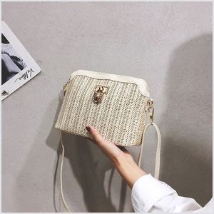 Sacs de plage, sacs et paniers vides, seau en maille à fleurs, sac en osier coloré avec poignées en bambou - Product Image 4