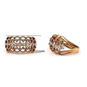 Bijoux design personnalisé exceptionnel or rose 18 carats 100% diamants naturels bijoux fins à mi-chemin bague de mariage pour femme - Product Image 2