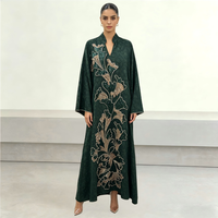 Vestidos Kaftan Abaya con Lentejuelas Hechos a Mano, Vestido de Noche Modesto Musulmán de Dubái, Vestido de Fiesta para Invitadas de Boda, Talla Grande, ODM