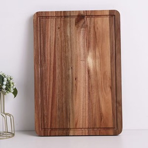 Tabla de cortar de cocina de madera de acacia, de doble cara, ideal para fiestas, con ranura de drenaje, para cortar frutas y verduras - Product Image 2