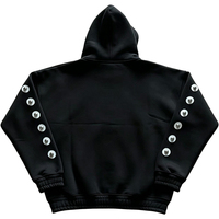 Sweat à capuche ample pour homme avec fermeture éclair, personnalisable avec des strass, imprimé à l'encre, manches longues, style streetwear