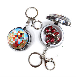 Boîte de rangement pour bijoux en métal, porte-clés avec couvercle en verre, porte-rosaires portable pour organisateurs de bijoux - Product Image 1
