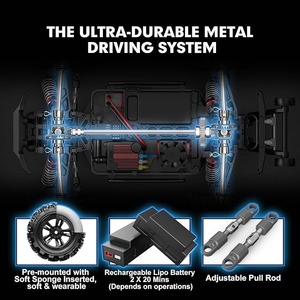 HYPER GO H16BM 1/16 4WD RTR Auto RC sin Escobillas, Motor 2845 4200KV, ESC 45A, 42MPH, Camioneta Monstruo Todoterreno <span class=keywords><strong>de</strong></span> Alta Velocidad - Product Image 2