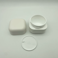 Pot en plastique carré bleu rose 20g 50g 100g 200g, pot à crème en plastique rechargeable, pot à crème pour le visage, emballage de bouteille à large ouverture pour cosmétiques