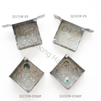Boîte électrique métallique carrée de 4 pouces 52171W-FS avec support CV