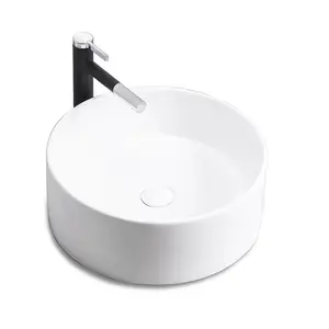 Bathroom Face Faucet round Solid Surface Cabinet Ceramic Counter Top Wash Basin
