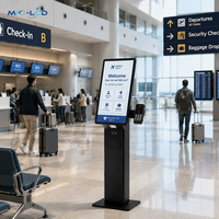 Kiosque tout-en-un personnalisé de 21,5 pouces avec système d'exploitation Windows, imprimante thermique et lecteur de cartes