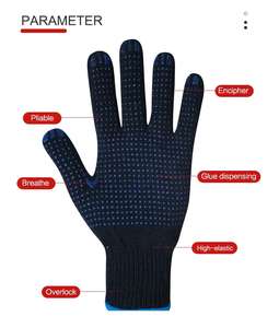 Vietnam Factory PVC Dot CVC Industrial Work Gloves Anti Skid Grip Gloves for Handling Warehouse Packaging <b>Operations</b> - Product Image 1