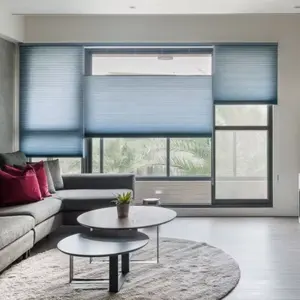 Wifi remote control automatic motorized smart day and night double honeycomb blinds fabrics cellular shades window blinds