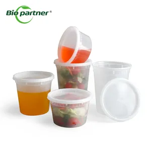 BPA-freie transparente PP-Kunststoff-Becher zum Mitnehmen von Suppe Schale Deli-Lunchbox Speiseaufbewahrung Salat-Deli-Container mit Deckel