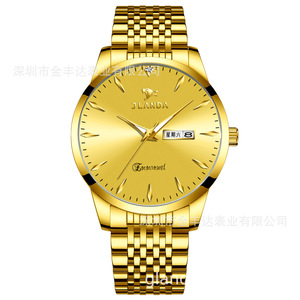 J6603 JLANDA Orologio Classico da Uomo e Donna con Doppio Calendario, Luminoso, Orologio al Quarzo per Coppie, Impermeabile in Acciaio Inossidabile - Product Image 6