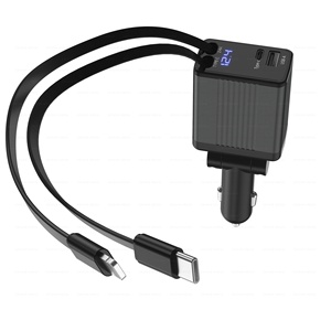 <span class=keywords><strong>Cargador</strong></span> de Coche de Carga Rápida de 65W con Nitruro de Galio y Pantalla Digital, USB-C de 1 a 4 Puertos para Teléfonos - Product Image 5