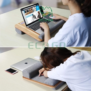 Wooden <strong>Lap</strong> <strong>Desk</strong> Fits up to 17 Inches Laptop <strong>Desk</strong> Built in Mouse Pad &amp; Wrist Pad <strong>for</strong> Tablet Laptop Stand with Pen &amp; Phone Holder - Product Image 2