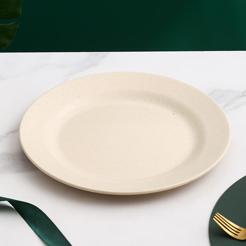 Assiette à steak en paille de blé 28cm-1 beige
