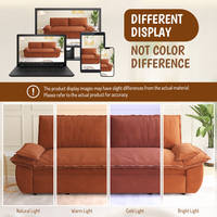 Sofá Cama Extraíble Queen de 73.2 Pulgadas, Sofá Cama Convertible 3 en 1, Sofá Cama Multifuncional de Pana, Naranja