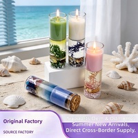 Bougie parfumée ambiance océanique transfrontalière, cadeau romantique d'anniversaire et souvenir, ornement de table parfumé pour la maison, directement du fabricant