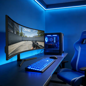 Moniteur de jeu incurvé ultra-large de 34 pouces personnalisé en usine, 2K, fréquence de rafraîchissement de 180 Hz, panneau VA, R1500, moniteur de jeu sans cadre - Product Image 6