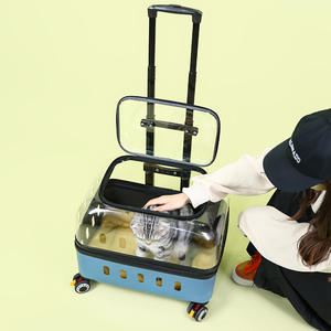 2026 ओम थोक कारखाने पारदर्शी बिल्ली स्टलर व्हील फैशन पालतू जानवर के लिए जिपर बंद के साथ पालतू सूटकेस वाहक - Product Image 5