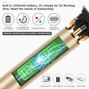 New USB Có Thể Sạc Lại Lưỡi Thép Không Gỉ Tóc Tông Đơ LCD Hiển Thị Ngôn Ngữ Tiếng Anh Hỗ Trợ Cho Nam Giới Của Râu Cắt Tỉa Phong Cách - Product Image 6