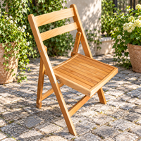 Chaises pliantes contemporaines en bois massif marron pour événements extérieurs, mariages et banquets, avec assise en résine et surface en lattes, pour une optimisation de l'espace - Vente en gros