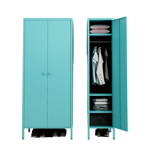 Armoire en acier de fabrication industrielle, meuble de rangement pour salon, appartement, chambre à coucher, design moderne, autoportante, en métal, durable, à assembler - Product Image 1