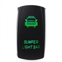 Interrupteur à bascule LED bleu 20A 24V DPST 5 broches vertical ON/OFF gravé au laser IP66 en plastique pour panneau de voiture ou bateau