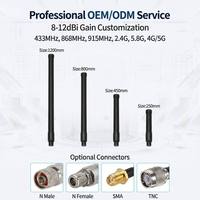 Antenne omnidirectionnelle industrielle haute puissance 12dBi 433MHz 900MHz 1.2G 2.4G 5.8G en fibre de verre pour station terrestre anti-drone et UAV